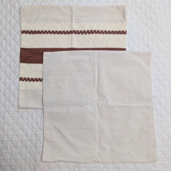 🍂 Fancy Homi Boho Pillow Covers Rust 18x18" Set of 2 New - Picture 5 of 9